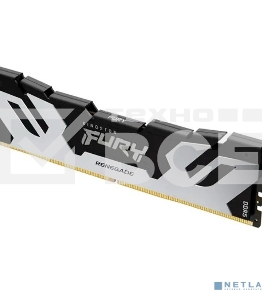 Оперативная память Kingston Fury Renegade, DDR5, 16GB (1x16GB), 6400MHz, CL32, с радиатором, серебристый/черный