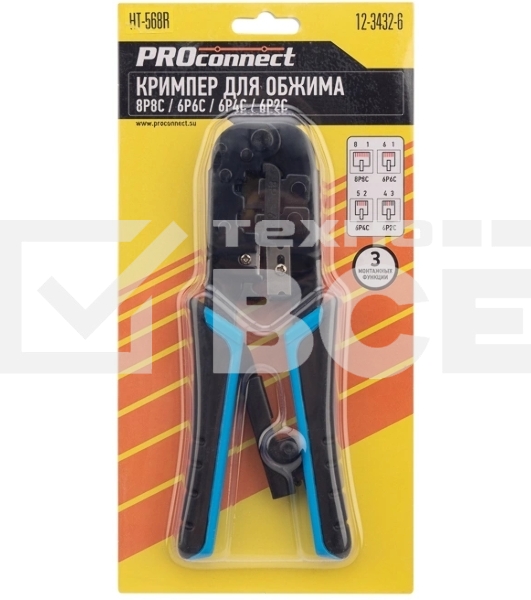Кримпер PROconnect HT-568R для обжима 8P8C, 6P6C