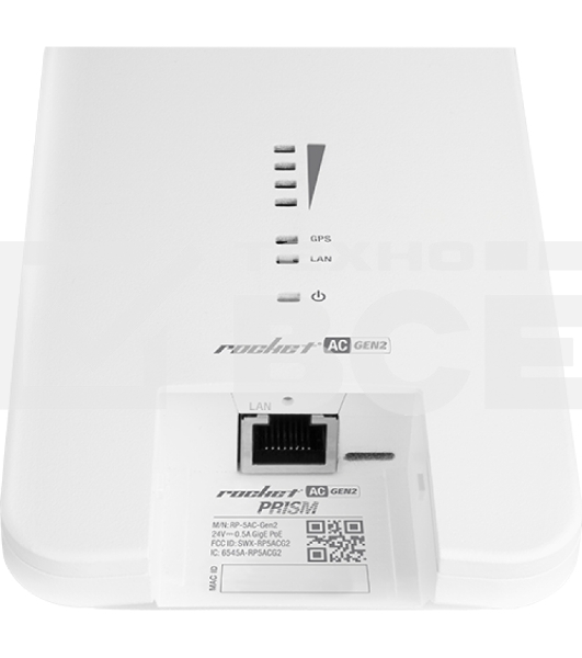 Точка доступа UBIQUITI RP-5AC-Gen2 Rocket 5AC PRISM Gen 2 Радиоустройство 5 ГГц, PtMP/PtP, airMAX ac, 2x RP-SMA, фильтры airPrism, GPS Sync