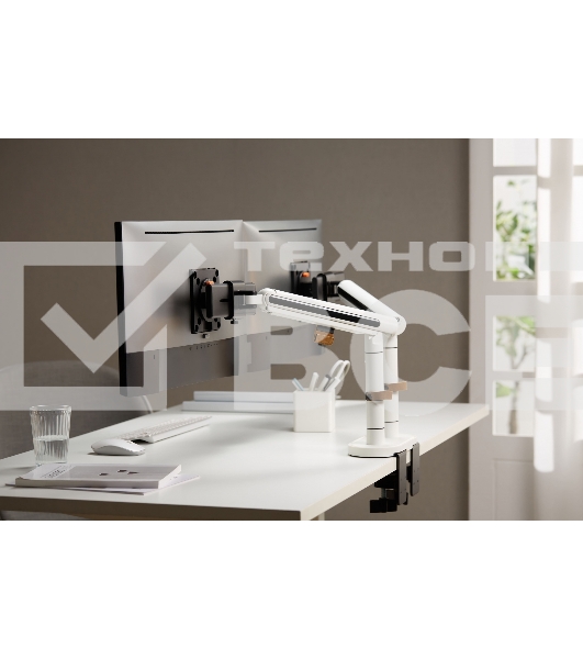 Кронштейн для мониторов Ultramounts UM727W белый 17'-32' макс.9кг крепление к столешнице поворот и наклон