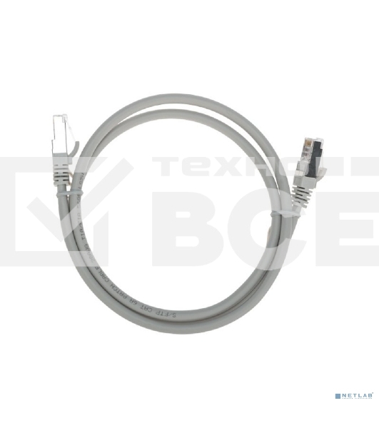 Патч-корд S/FTP CAT 6A (10G), RJ45-RJ45, 28AWG, LSZH, серый, 1м Rexant