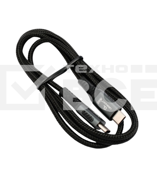 Кабель USB2.0 Cablexpert ССP-USB2.0-240W-1M Type-C/Type-C, 5А, 240Вт, PD3.1/QC4.0, медь, алюминиевые коннекторы, оплетка, 1м, черный, пакет
