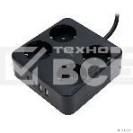 Сетевой фильтр Cablexpert Plate, PLT-4-C2U2-B-3, 4р, 10А, 2xType-C PD, 20Вт, 2xUSB, 2.4A, 3м, ур.защиты 4+, черный, коробка, фото4