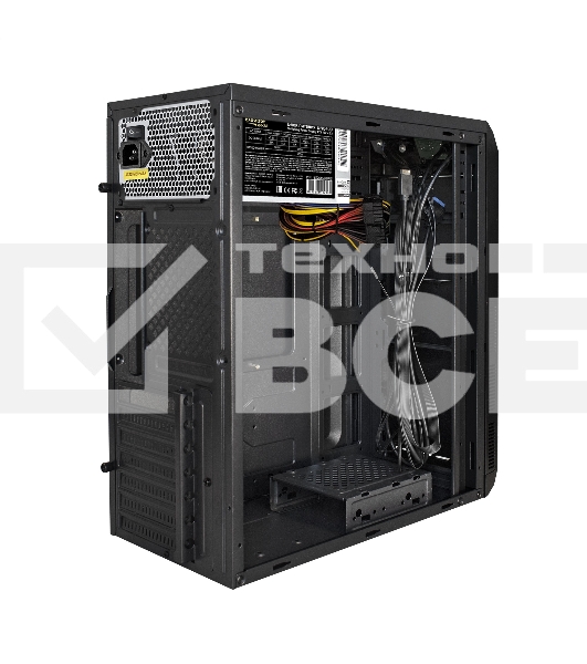 Компьютерный корпус Miditower ExeGate XP-334UC-UNS400 (ATX, БП UNS400 с вент. 12см, 1хUSB/1хUSB 3.0/1хTypeC, аудио, черный)