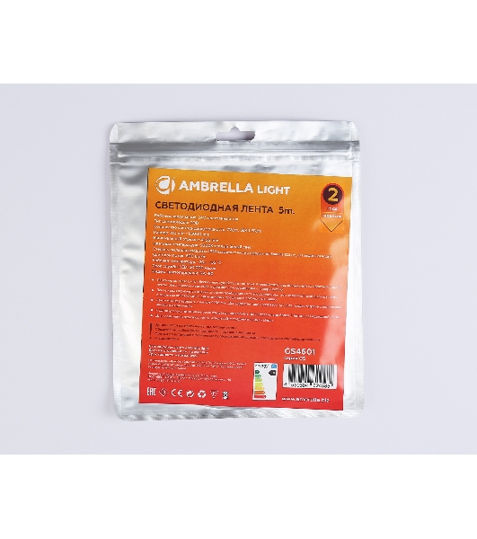 Светодиодная лента Ambrella light GS4601 COB 384Led/ 7W m/ 24V IP20 3000K/ 5m*3mm*2mm (2 конт.)