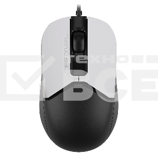 Мышь проводная A4Tech Fstyler FM12 белый/черный, 1200 dpi, USB, кнопки - 3
