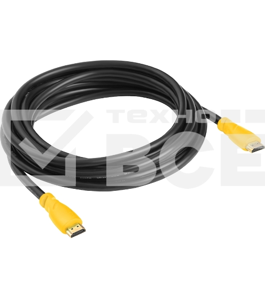 Кабель Greenconnect Кабель 1.5m v1.4 HDMI M/M черный, желтые коннекторы, OD7.3mm, 30/30 AWG, позолоченные контакты, Ethernet 10.2 Гбит/с, 3D, 4K , экран (GCR-HM340-1.5m)