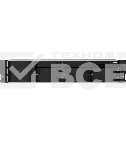 Сетевое хранилище SMB QNAP TS-873AeU-RP-4G NAS 8 HDD trays, 2x 2.5 GbE. 64-bit 4-core AMD V1500B 2,2 GHz, 4 GB. RAM (1*4 GB) up to 32GB (2*16 GB), 2 x M2 2280 (PCIe Gen3 x 1), 2xPSU W/o rail kit RAIL-B02