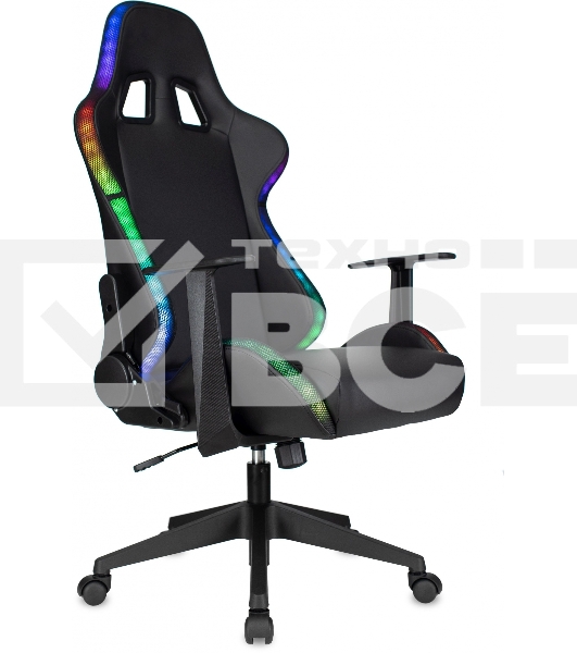 Кресло игровое Zombie GAME RGb черный эко.кожа/ткань крестов. пластик