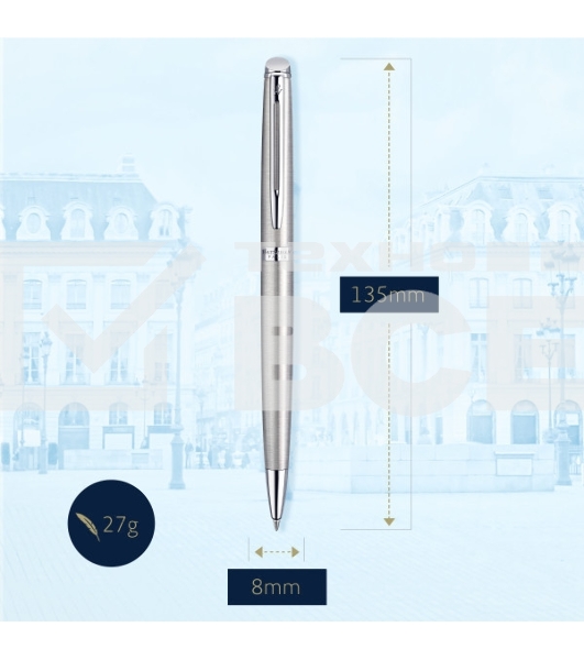 Ручка шариковая Waterman Hemisphere (CWS0920470) Steel CT M син. черн. подар.кор.