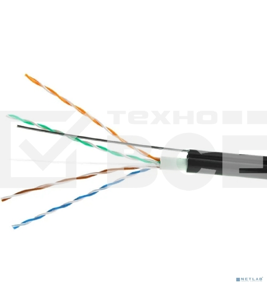 Кабель Cablexpert Россия UPC-5051E-4-CU-OUTR, UTP outdoor 4x2x0.51 на тросу, медный, кат.5e, однож., 305м, coil, черный
