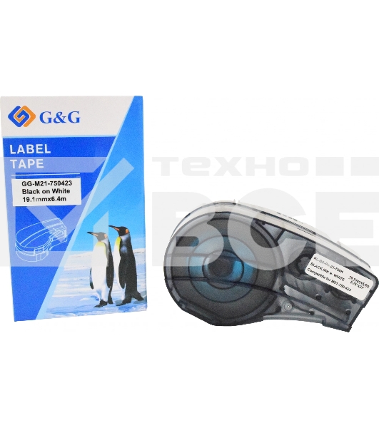 Картридж ленточный G&G GG-M21-750423 черный на белом 19.1x6.4 для Brady BMP21-PLUS, BMP21-LAB