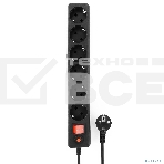 Сетевой фильтр Гарнизон 6 р, 10А, 3 м, ур.защиты 4, черный, пакет, фото13