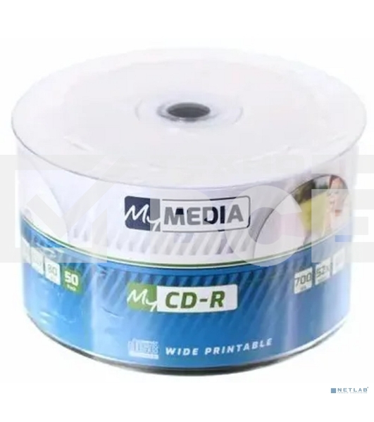 Диск CD-R MyMedia 700Mb 52x Pack wrap (50шт) Printable (69206)