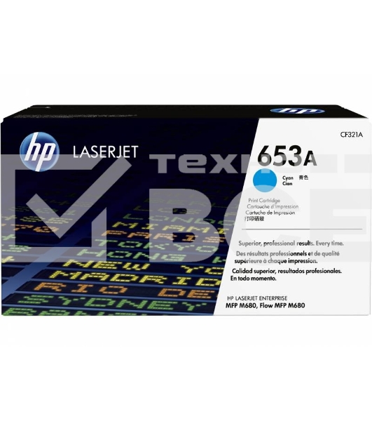 Тонер Картридж HP 653A CF321A голубой для HP MFP M680 (16000стр.)