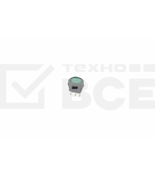 Выключатель клавишный круглый 250V 3А (3с) ON-OFF зеленый с подсветкой Micro Rexant