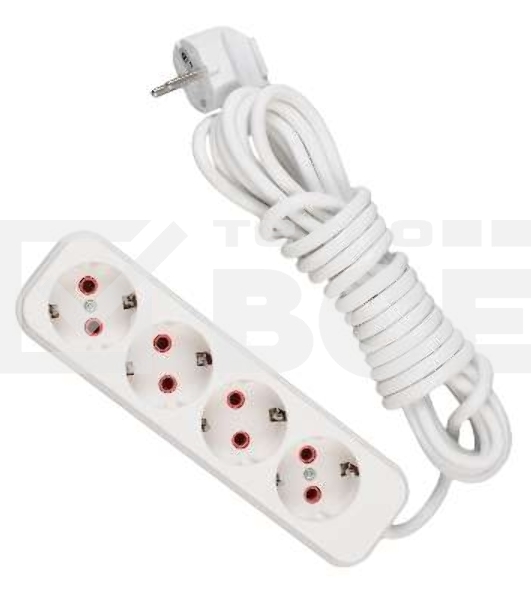 Удлинитель 4х5м с заземл. 16А IP20 Lezard 720-0405-401