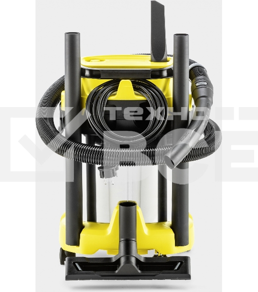 Строительный пылесос Karcher WD 3 S V-17/4/20 желтый, 1000 Вт, уборка сухая/сбор воды, пылесборник мешок/контейнер, 17 л