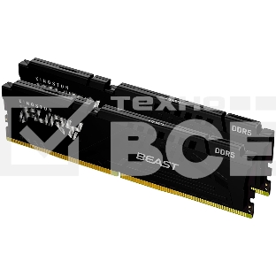 Оперативная память Kingston Fury Beast, DDR5, 32GB (2x16GB), 5200MHz, CL40, DIMM, радиатор, чёрный