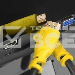 Кабель Greenconnect Кабель 1.5m v1.4 HDMI M/M черный, желтые коннекторы, OD7.3mm, 30/30 AWG, позолоченные контакты, Ethernet 10.2 Гбит/с, 3D, 4K , экран (GCR-HM340-1.5m), фото 1