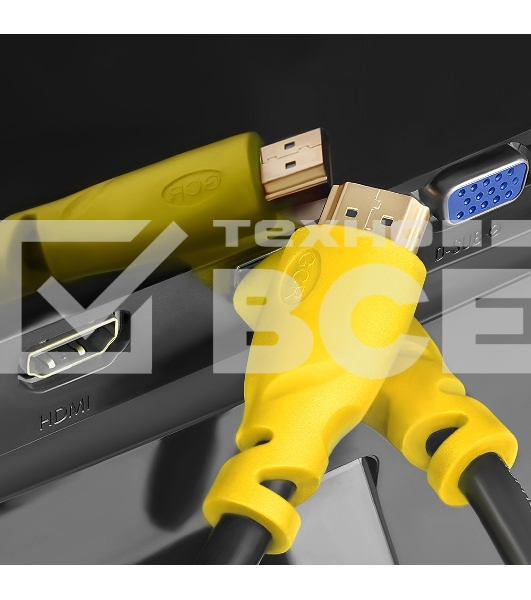 Кабель Greenconnect Кабель 1.5m v1.4 HDMI M/M черный, желтые коннекторы, OD7.3mm, 30/30 AWG, позолоченные контакты, Ethernet 10.2 Гбит/с, 3D, 4K , экран (GCR-HM340-1.5m)