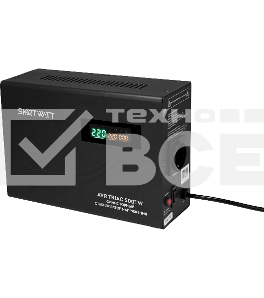 Стабилизатор напряжения Smartwatt AVR Triac 500TW 500ВА черный