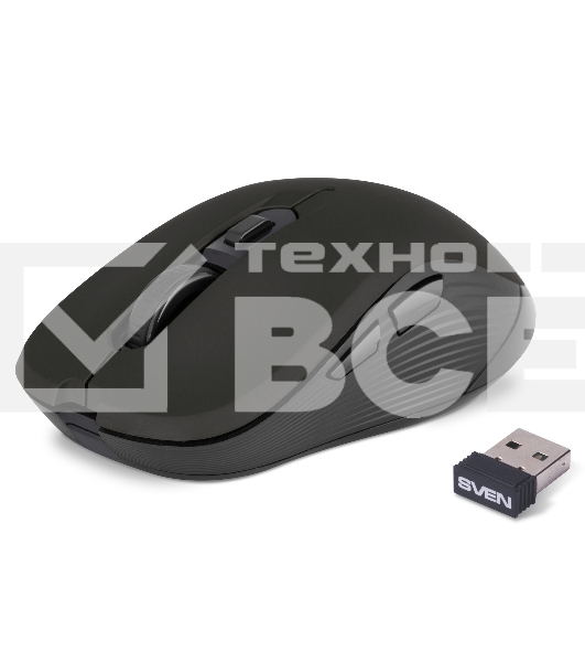 Мышь беспроводная SVEN RX-560SW черный, 1600 dpi, радиоканал, USB, кнопки - 6