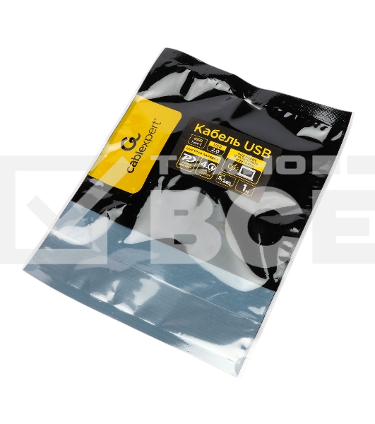 Кабель USB2.0 Cablexpert ССP-USB2.0-240W-1M Type-C/Type-C, 5А, 240Вт, PD3.1/QC4.0, медь, алюминиевые коннекторы, оплетка, 1м, черный, пакет