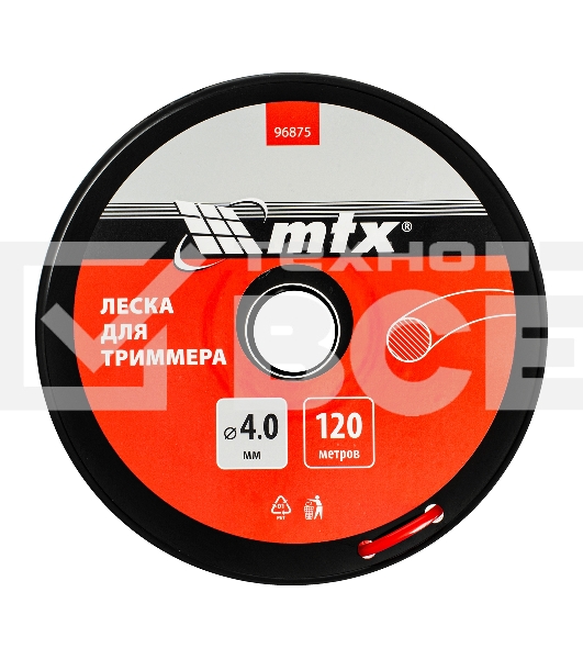 Леска для триммера круглая 4,0 мм х 120 м, на катушке MTX