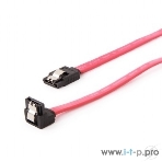 Кабель Cablexpert Кабель интерфейсный SATA, 80см, угловой разъем, 7pin/7pin, защелка (CC-SATAM-DATA90-0.8M), фото 1
