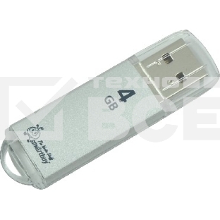 Флеш диск Smartbuy USB Drive 4Gb V-Cut series Silver SB4GBVC-S