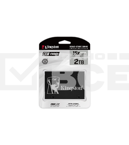 Накопитель SSD Kingston KC600, 2Tb, SATA III, 2.5