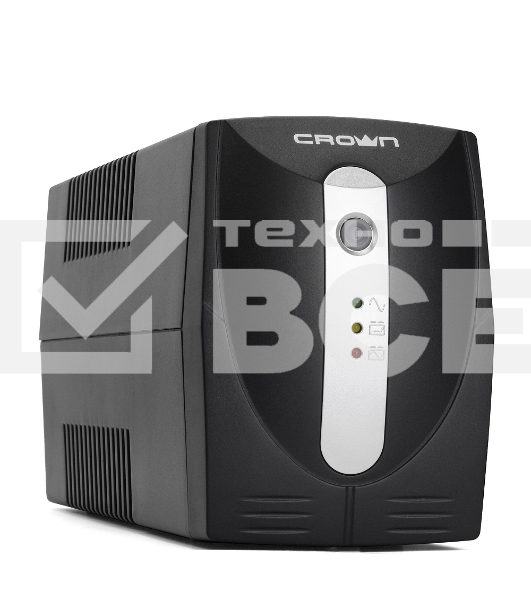 Источник бесперебойного питания Crown CMU-500X (480 ВА/240 Вт; Off-Line; 1 х Euro + 1 х IEC-320 резервным питанием и фильтрацией; 12V/4,5AH х 1; пластик)