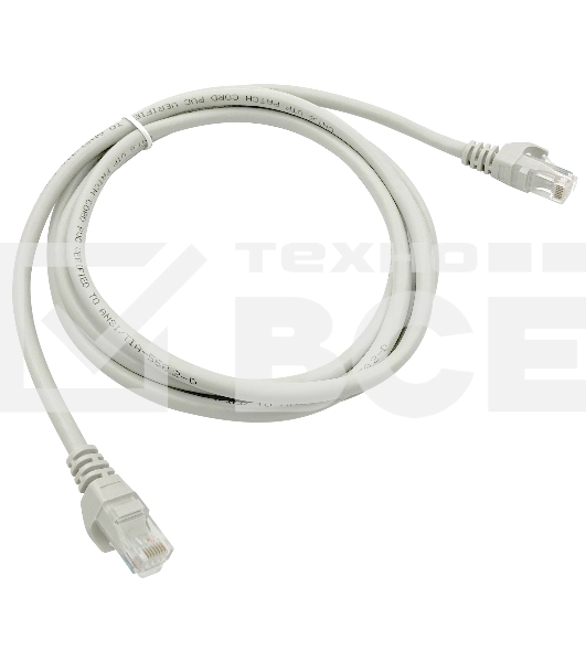 Патч-корд Buro Basic UTP 4 пары cat6 CCA molded 2м серый RJ-45 (m)-RJ-45 (m)