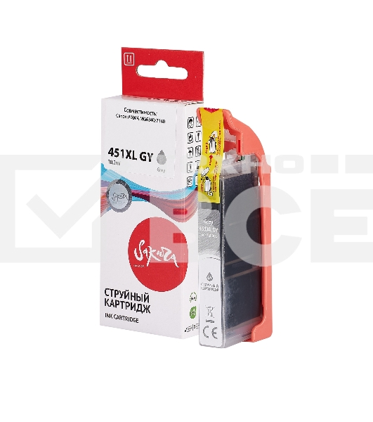 Струйный картридж Sakura 6476B001 (451XL GY ) для Canon, серый, 10,2 мл., 350 к.
