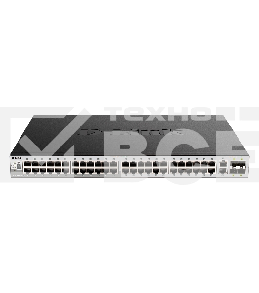 Управляемый L3 стекируемый коммутатор D-Link DGS-3130-54TS/B1A PROJ с 48 портами 10/100/1000Base-T, 2 портами 10GBase-T и 4 портами 10GBase-X SFP+