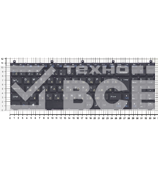 Клавиатура для ноутбука DNS W765S черная без рамки широкий Enter