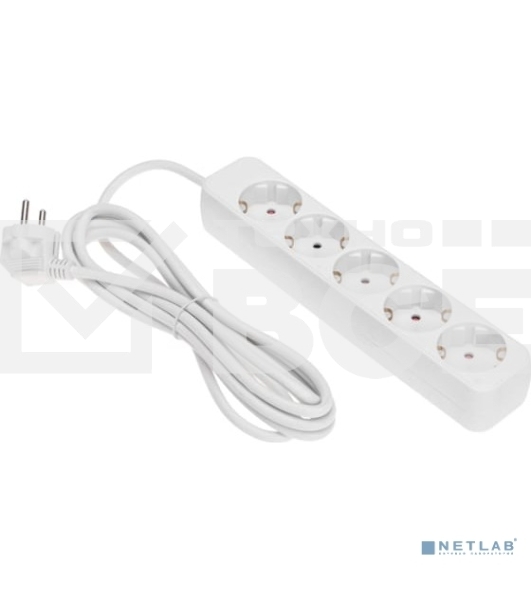 Удлинитель STANDARD 5 гнезд, 3м, 3х1,0мм², с/з, белый Rexant