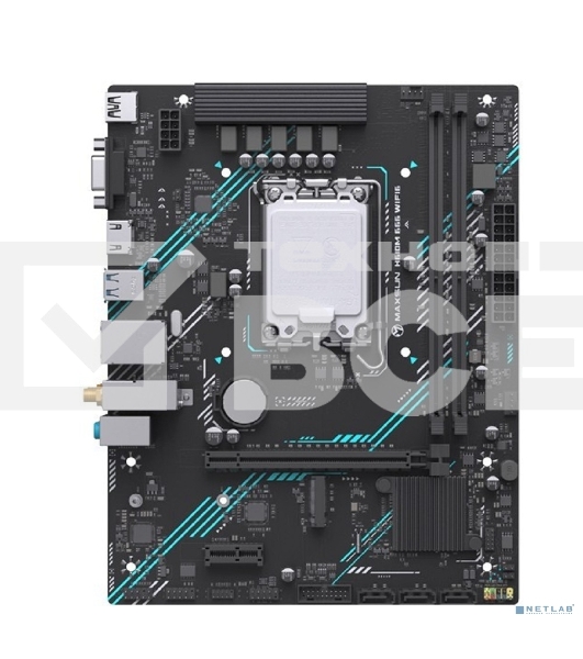 Материнская плата Maxsun H610M 666 WiFi6 ARGB, LGA 1700, Intel H610, 2xDDR4, 3xSATA, 1xM.2, 1xPCI-E 4.0 x16, 1xPCI-E x1, 1xHDMI, 1xVGA, 2xUSB 3.2 Gen 1, 2xUSB 2.0, 1x 1Gb LAN, 3x3.5 мм, 5.1, Micro-ATX