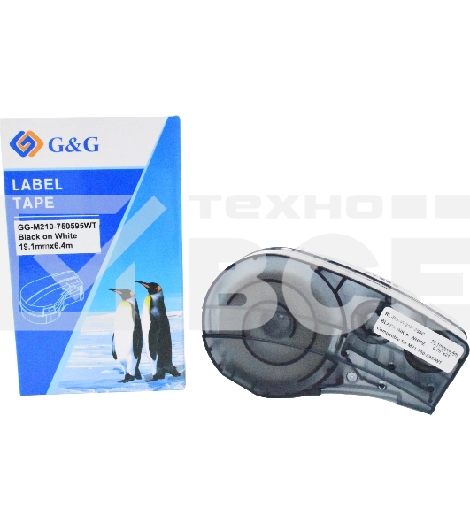 Картридж ленточный G&G GG-M210-750595WT черный на белом 19.1x6.4 для Brady M210/M211/M210-LAB