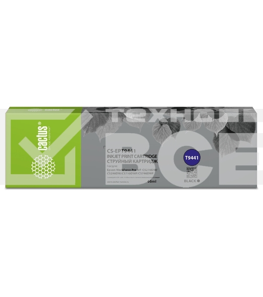 Картридж струйный Cactus CS-EPT9441 (T9441) черный (66 мл) для Epson WorkForce WF-C5290DW/WF-C5790DW