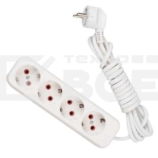 Удлинитель 4х3м с заземл. 16А IP20 Lezard 720-0403-401