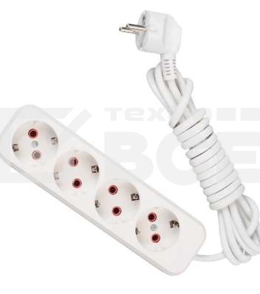 Удлинитель 4х3м с заземл. 16А IP20 Lezard 720-0403-401