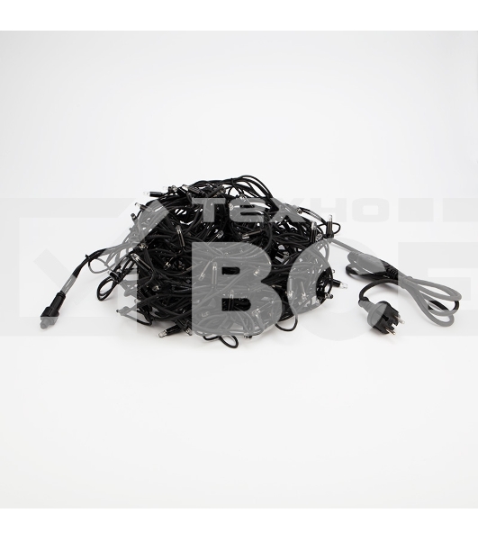 Гирлянда Neon-night Айсикл (Бахрома) светодиодная 5х0,7 м, 152 LED, черный провод каучук, теплое белое свечение