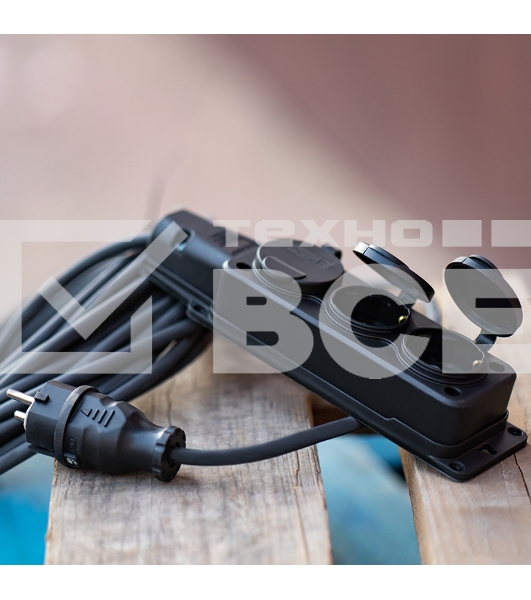 Удлинитель-шнур Rexant КГ 3х1.5, 20 м, 3 гнезда, морозостойкий, с/з, 16 А, 3500 Вт, IP44 (Сделано в России)