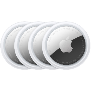 Трекер Apple AirTag, IP67, Bluetooth, NFC, Accelerometer, Speaker, CR2032 bat., d-31.9 mm, h-8 mm, 11 g - (4 Pack)