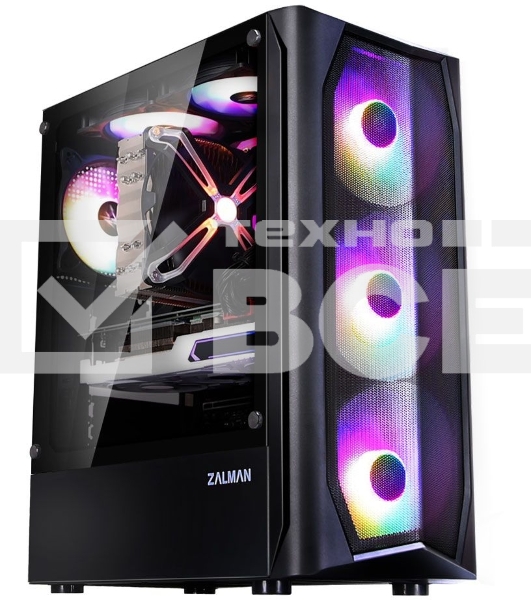 Компьютерный корпус MidiTower Zalman N4 black (ATX,Window, 6xRGB fan, USB2.0 x2, USB3.0x1, без БП) (N4 rev.1)