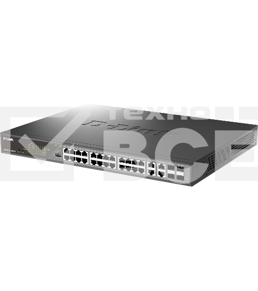Сетевой коммутатор Smart L2 Surveillance Switch 24х1000Base-T PoE (8 PoE ports 802.3bt 90W), 4xCombo 1000Base-T PoE/SFP, PoE Budget 518W, Long-range PoE up to 250m