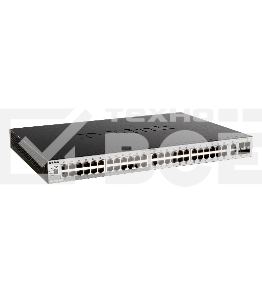 Управляемый L3 стекируемый коммутатор D-Link DGS-3130-54TS/B1A PROJ с 48 портами 10/100/1000Base-T, 2 портами 10GBase-T и 4 портами 10GBase-X SFP+