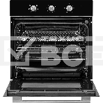 Духовой шкаф MONSHER MOE 6062 Noir, 5 режимов работы, объем духовки 58 л., утапливаемые переключатели, механический таймер, 2 стекла в дверце, энергоэффективность А, цвет: черный,фурнитура серебряная, фото2